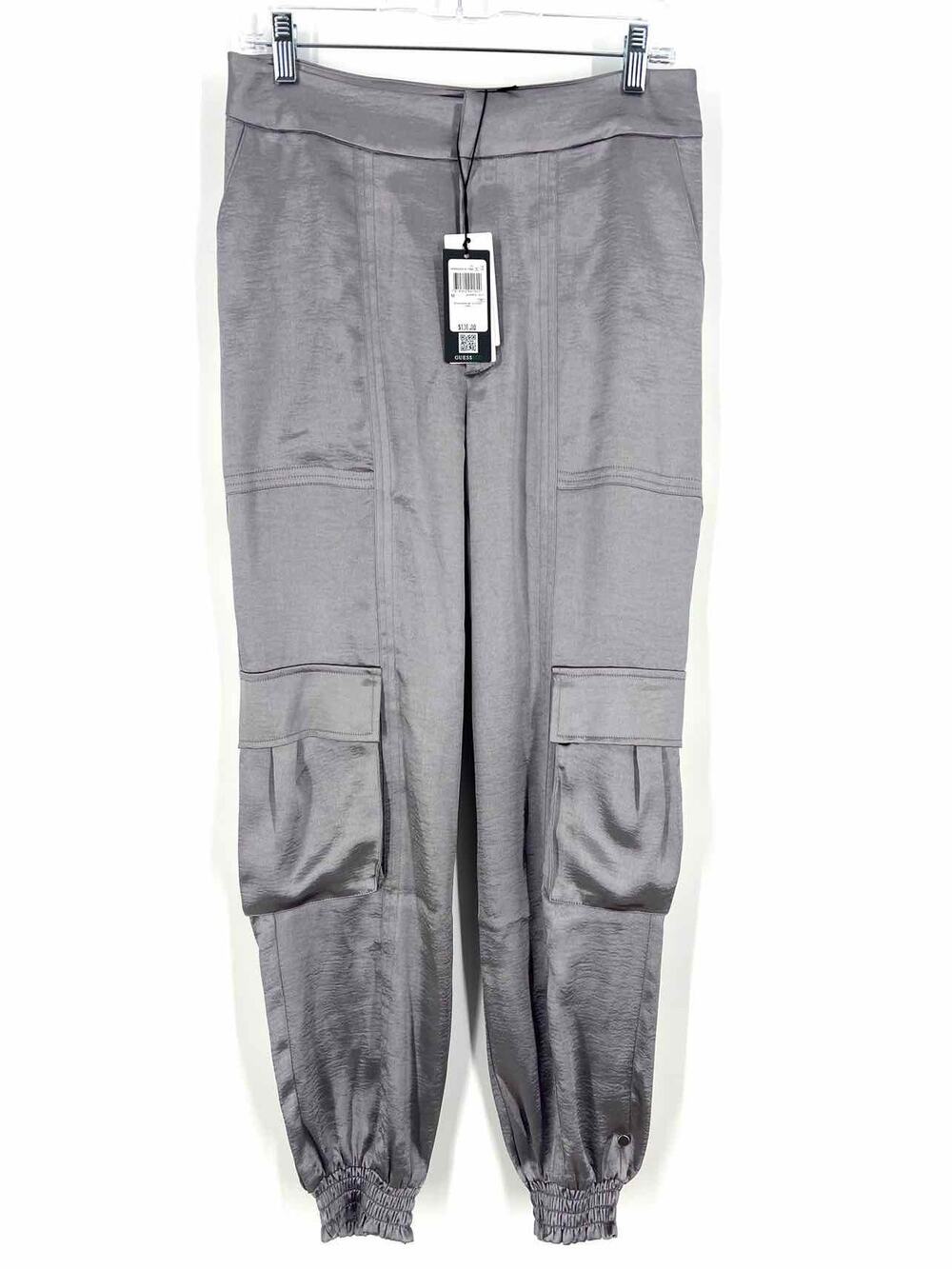 Guess Size M Gray Cargo Satin NEW Designer Pants